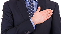 Man Pledge Hand over Heart